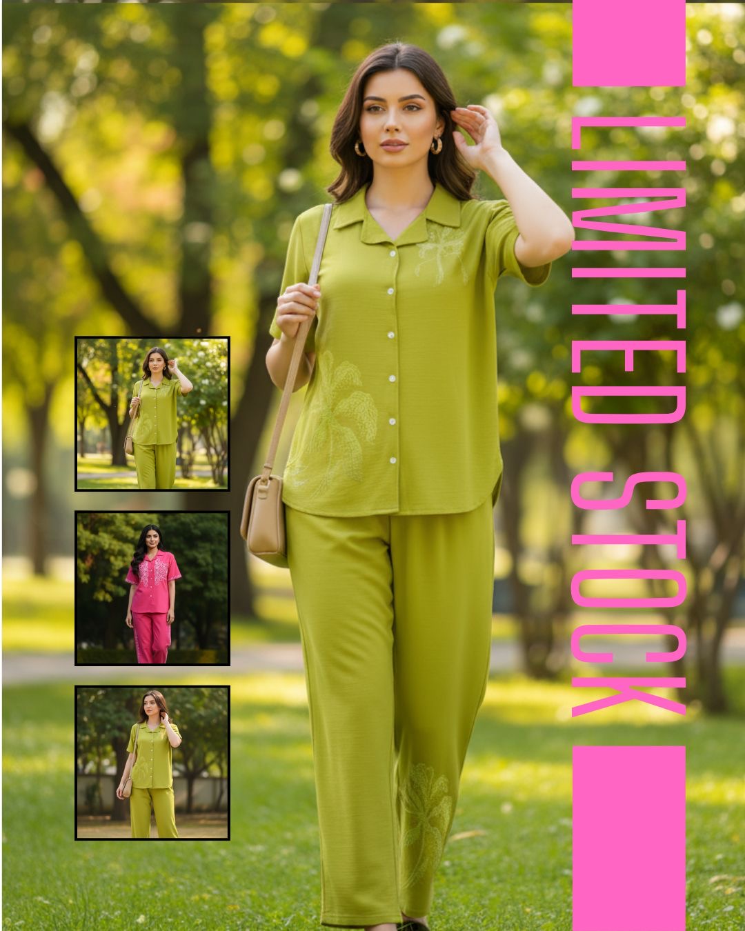 • "Elegant Embroidered Co-ord Set for Women - Shirt & Pant Lounge Wear"