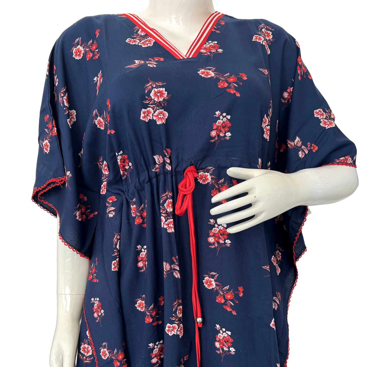 Women Night wear Kaftan Night Suit Set - 8277 Navy Blue