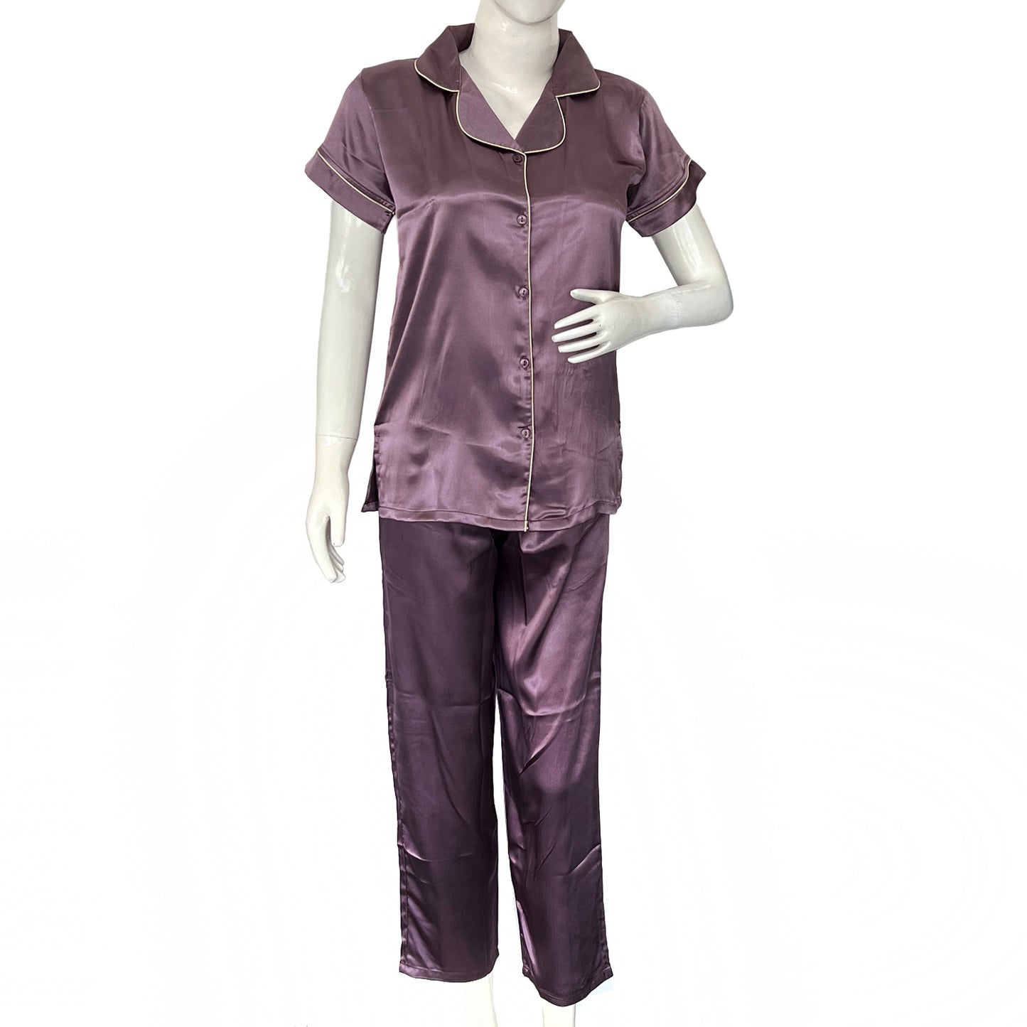 Women regular sleeve satin night suit SVSB-12-525