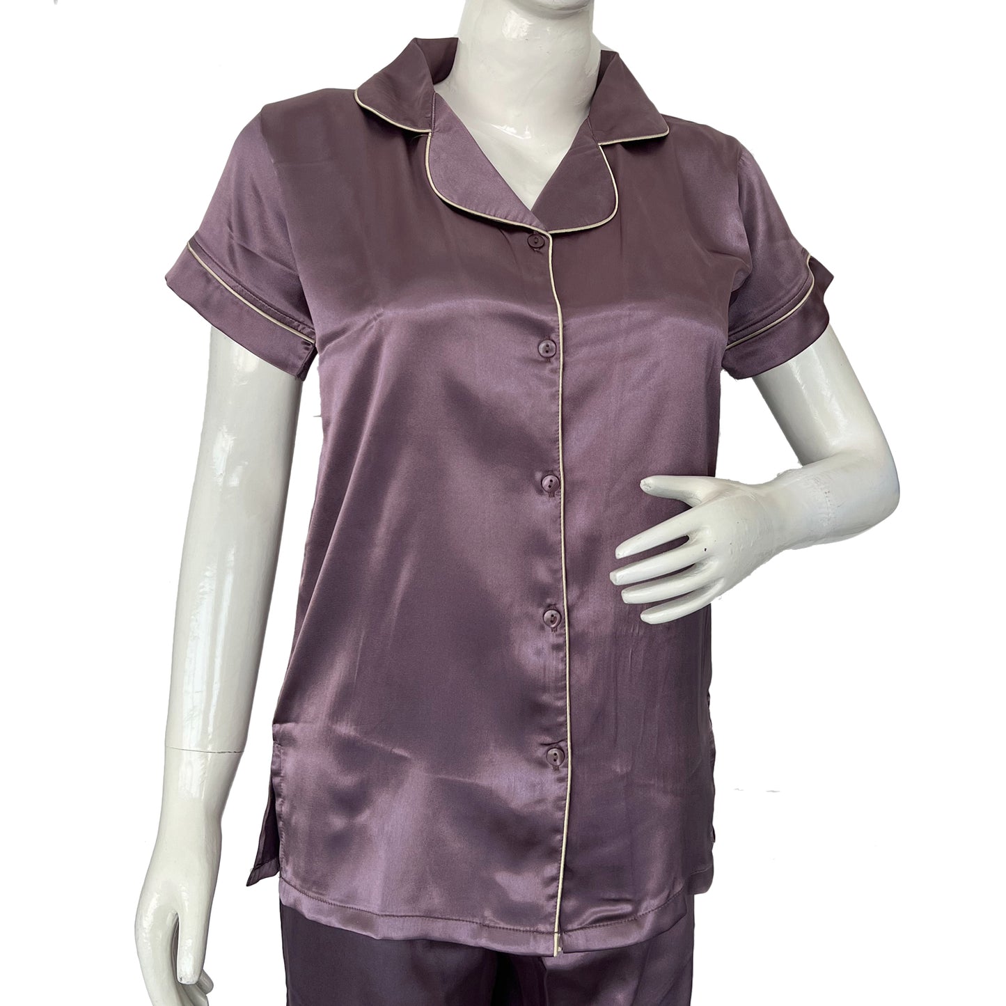 Women regular sleeve satin night suit SVSB-12-525
