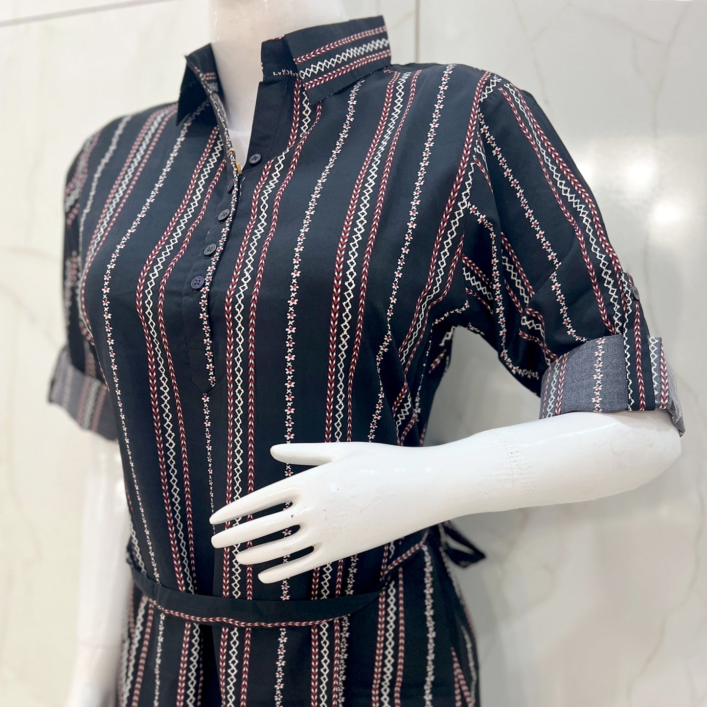 Ladies Collar Neck short Kurti Top M-tunic 1807
