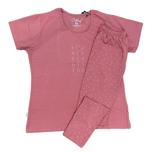 O Baby ladies Pink Night Suit