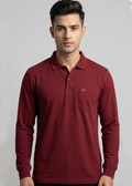 Confidence Maroon Full Sleeve Polo