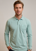 Confidence Sea Green Full Sleeve Polo T-Shirt