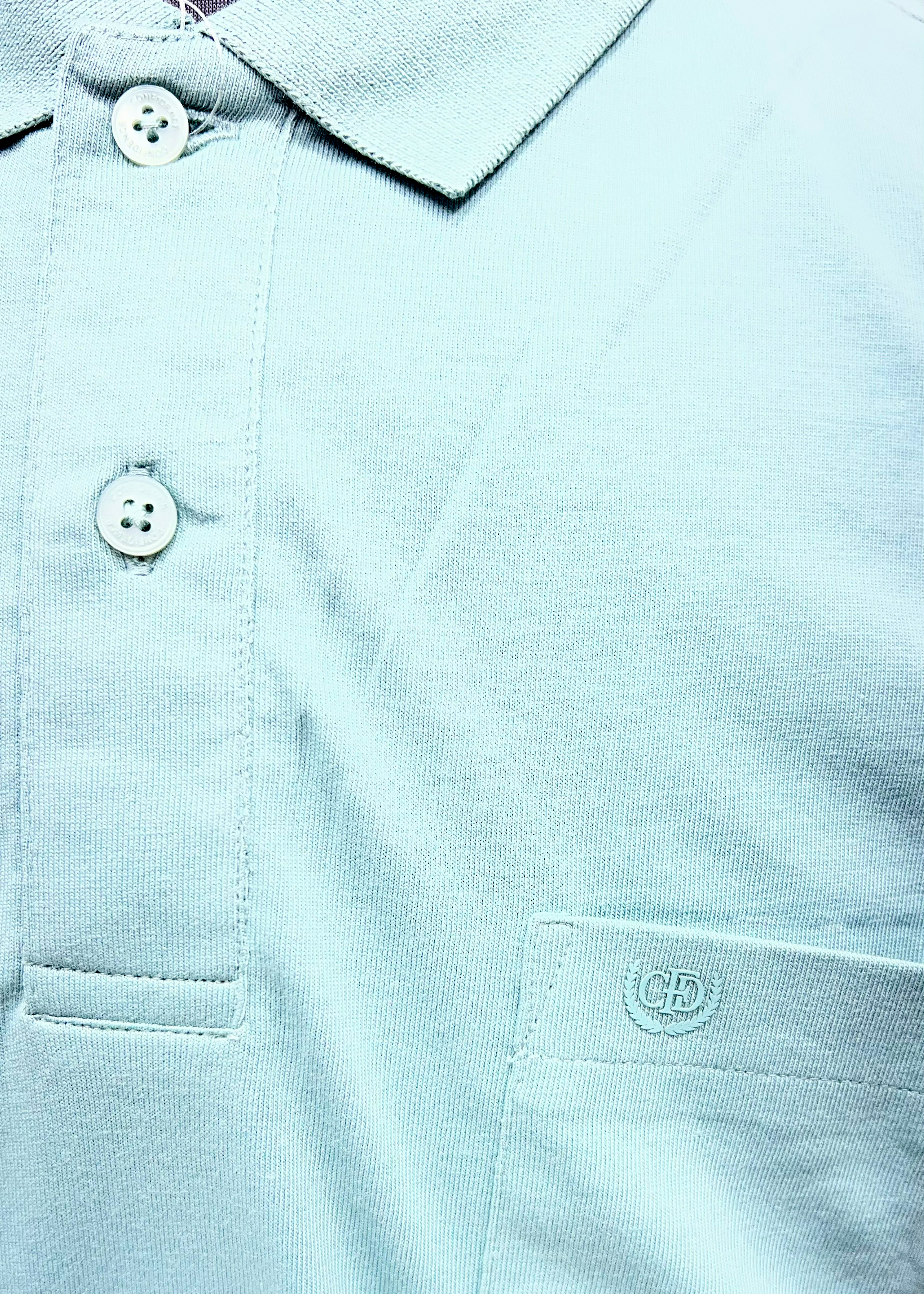Confidence Sea Green Full Sleeve Polo T-Shirt
