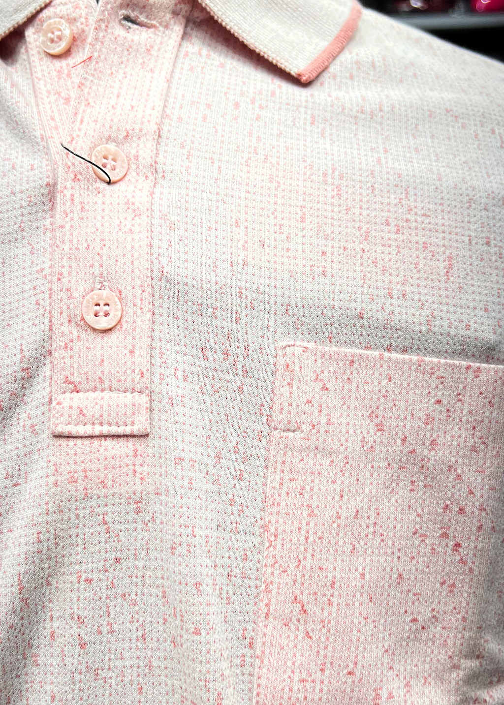 Confidence Men's 100% Cotton Textured Full Sleeve Polo T-Shirt with Pocket – Light Pink
