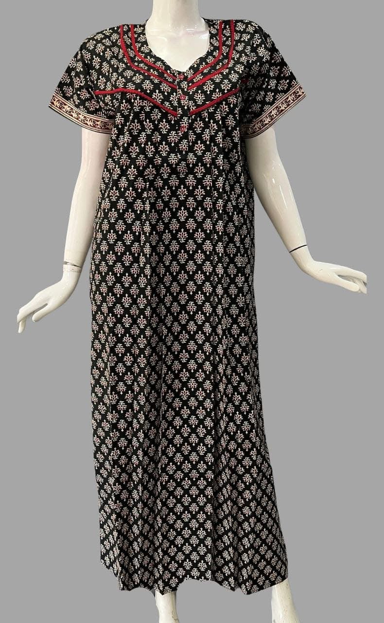 Juliet Sukanya zenia cotton nighty | printed yog completed front open