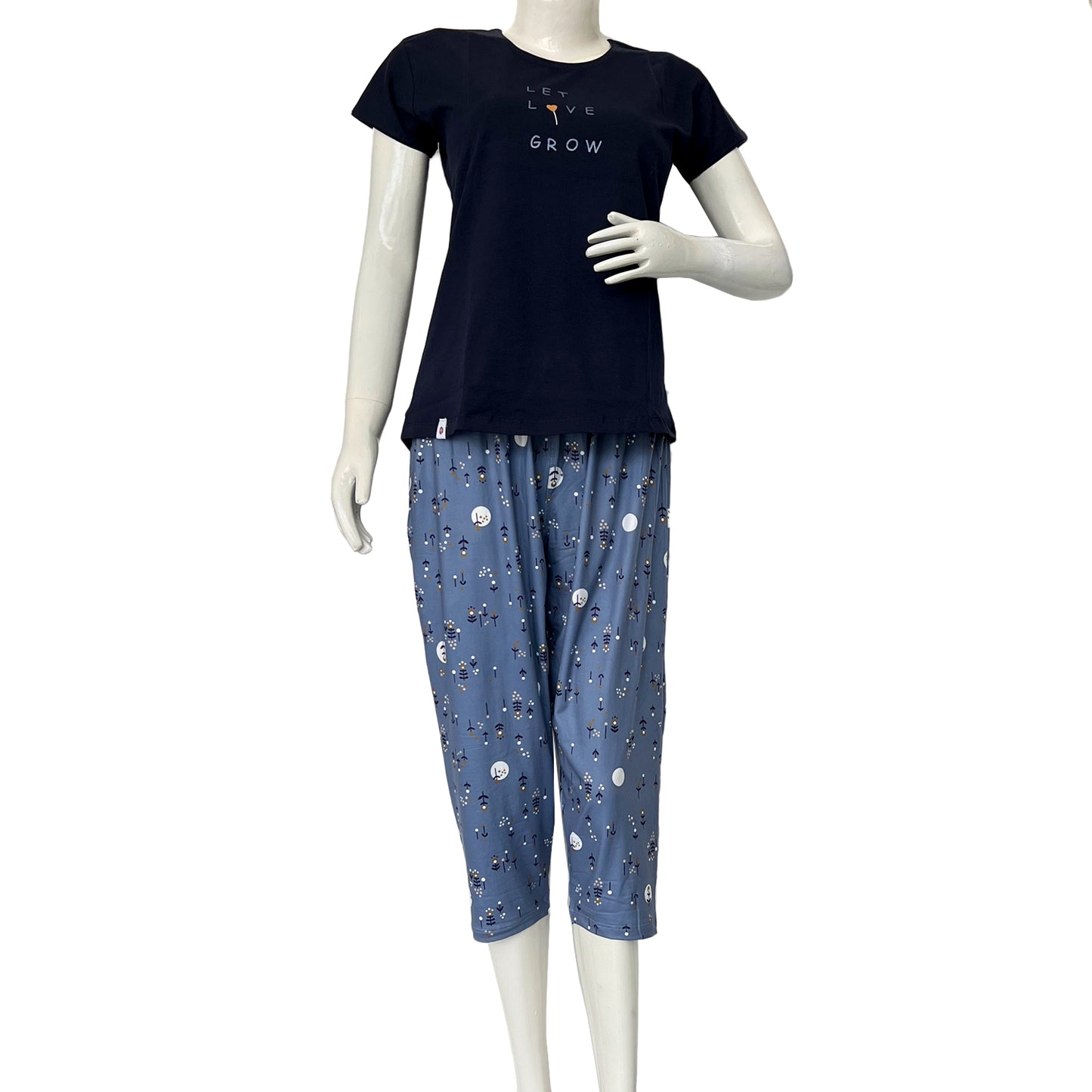 Women Half Sleeve Capri Suit - SFL6279