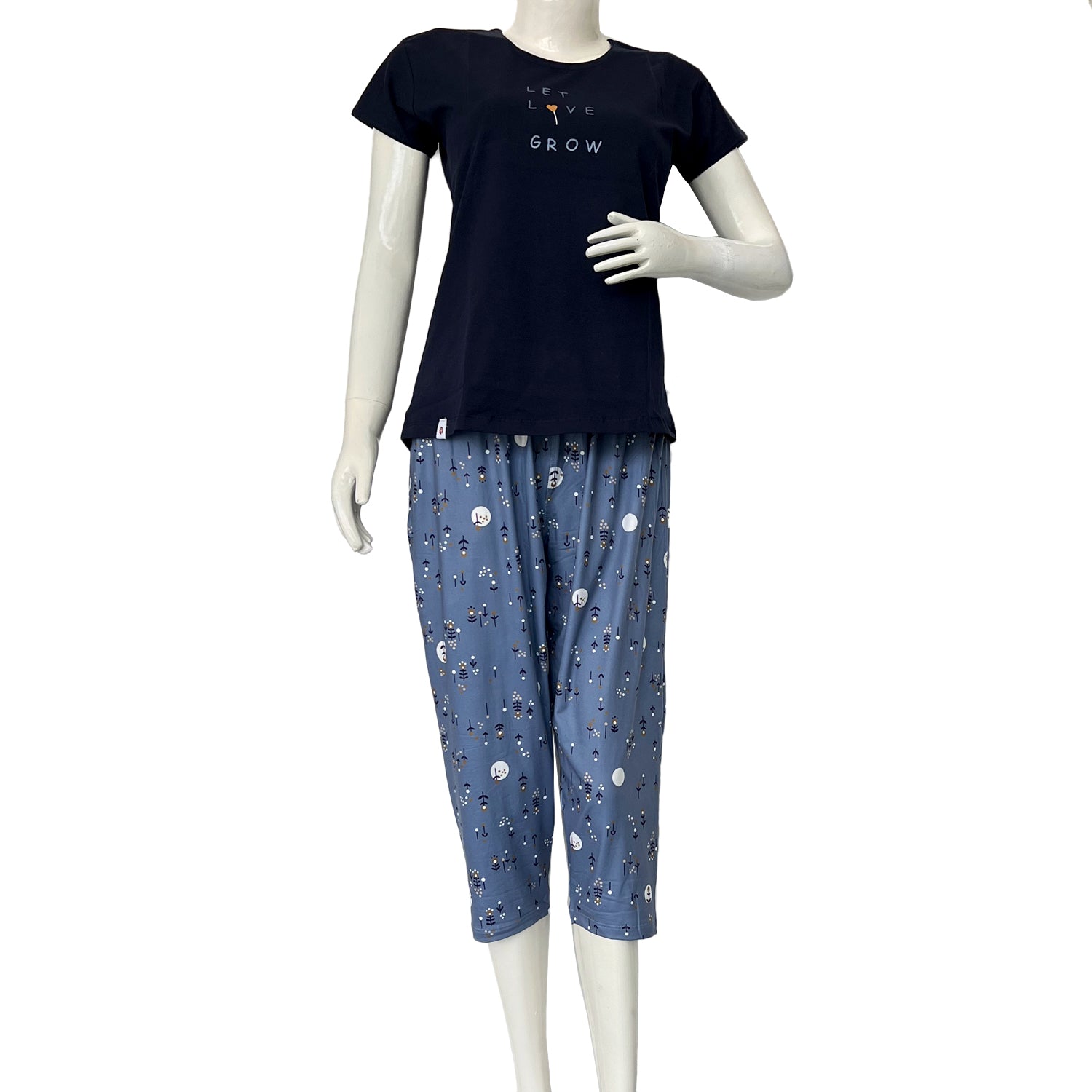 Women Half Sleeve Capri Suit - SFL6279