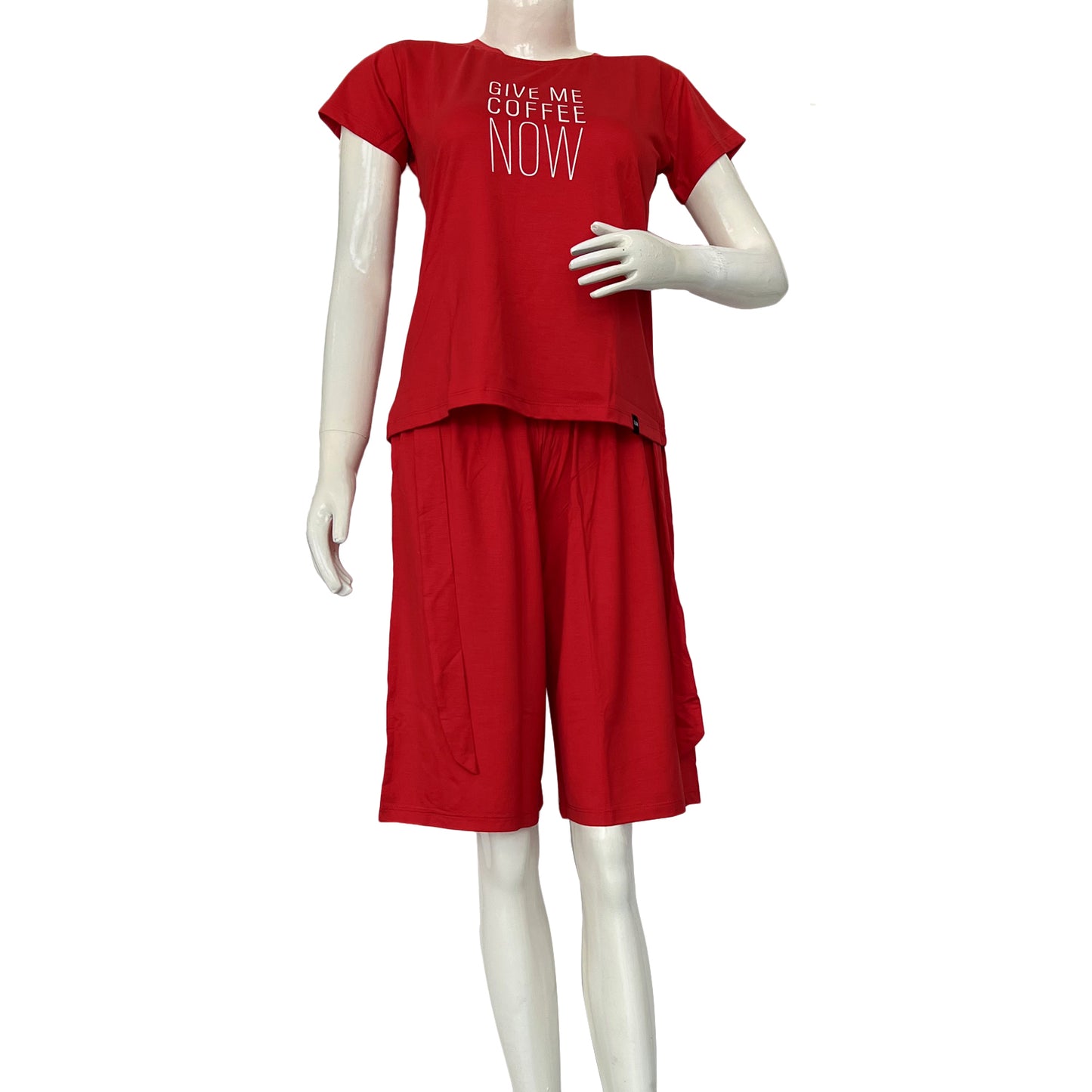 Women Half Sleeve Airport Look Capri Suit - 1597