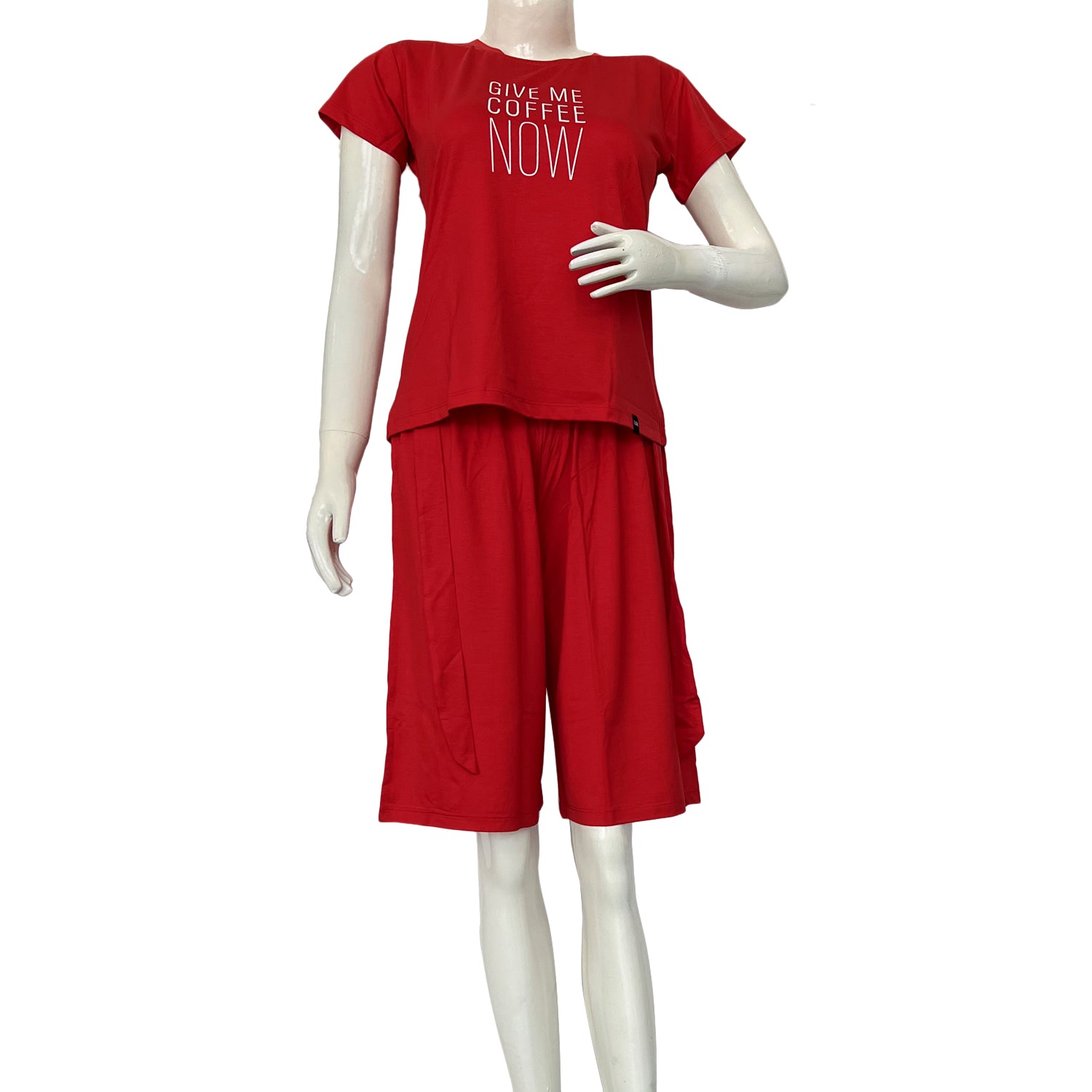 Women Half Sleeve Airport Look Capri Suit - 1597