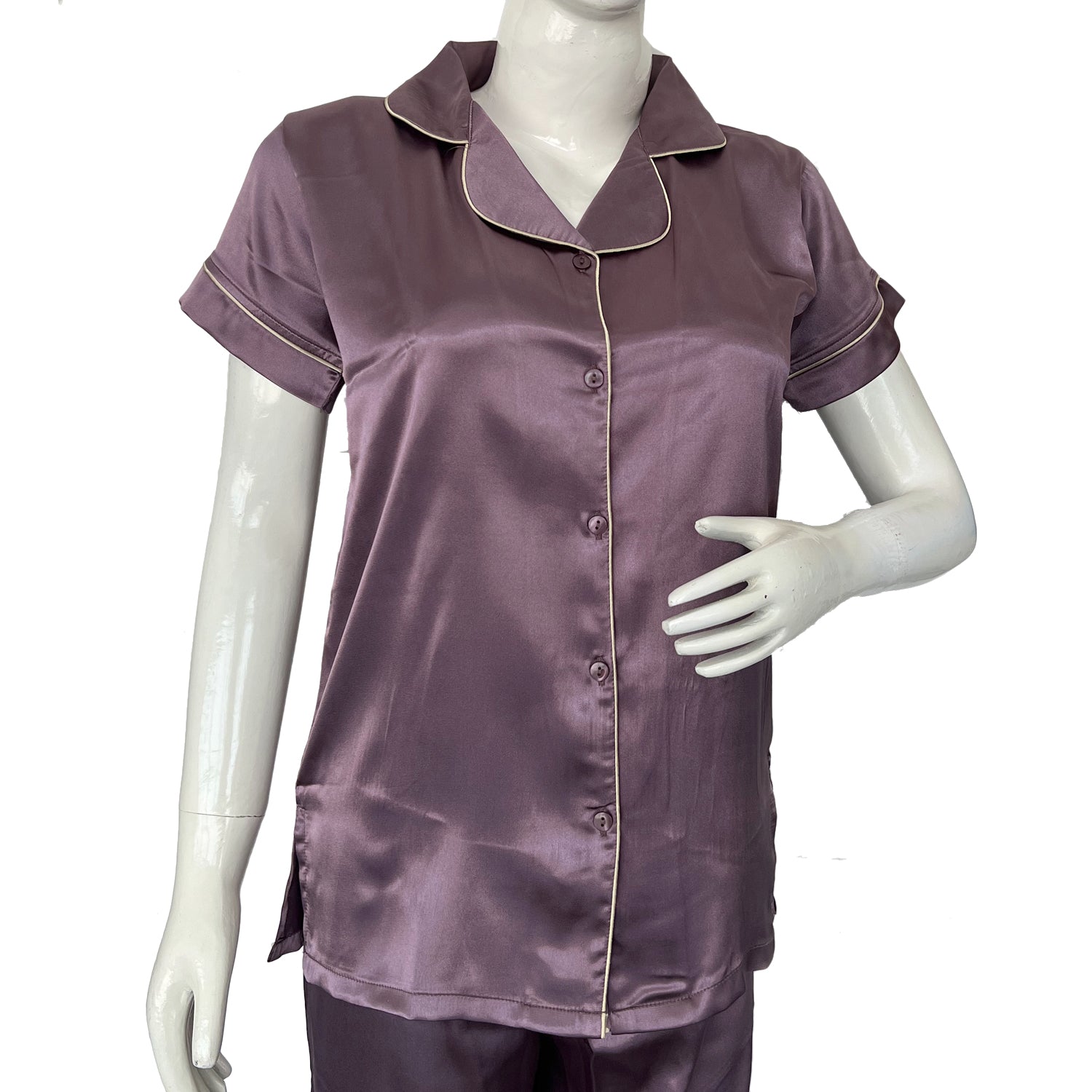Women regular sleeve satin night suit SVSB-12-525