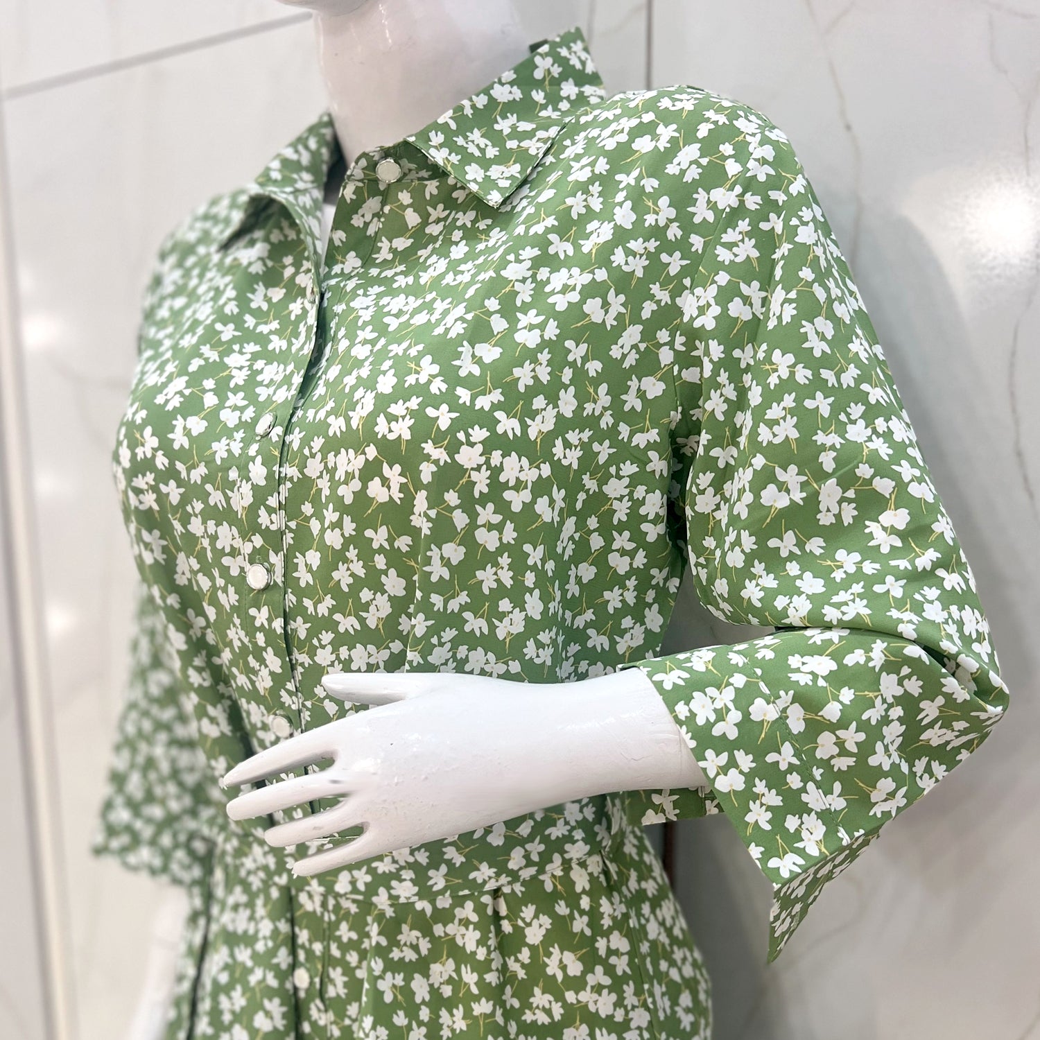 Ladies Collar Neck Front Open A-Line Kurti Top 223059231