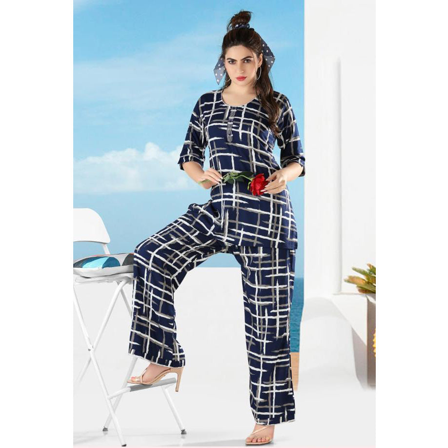 Printed Women Cord Set / Night Wear- PL083