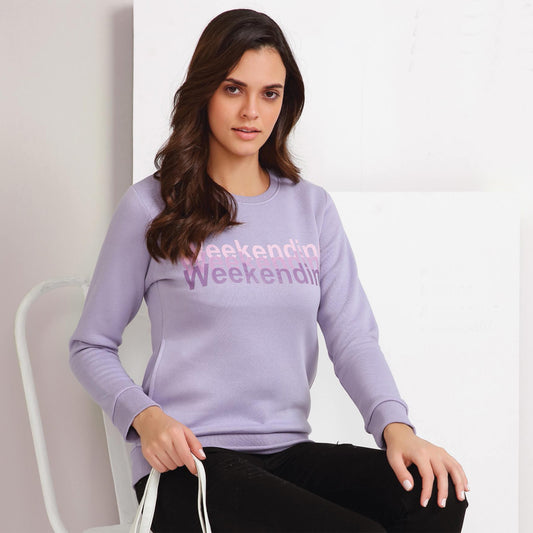 Kayal Round Neck Lilac Sweat Shirt