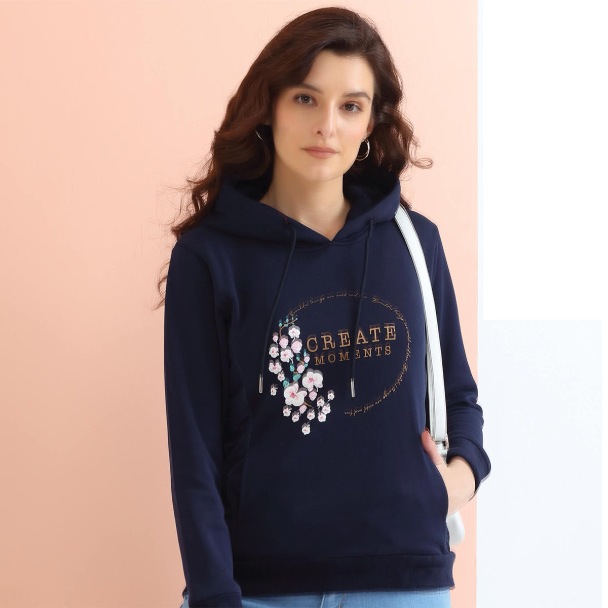 Kayal Blue Sweat Shirt with Hoodie