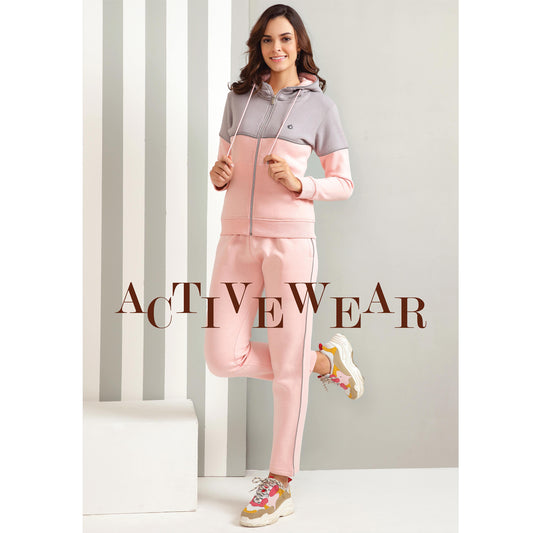 Kayal Pink Track Suit with Hoodie